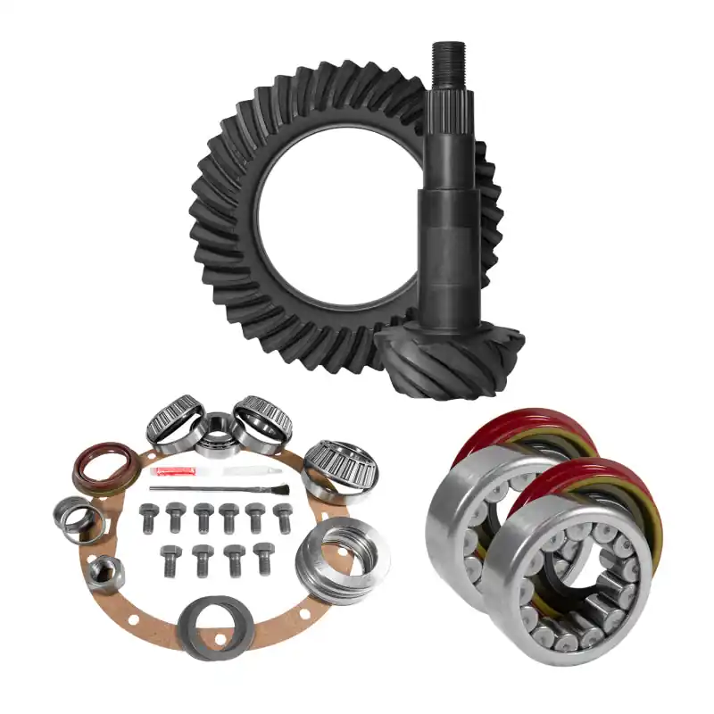 Same Day Shipping Yukon 8.6in GM 4.88 Rear Ring & Pinion Install Kit Axle Bearings and Seal