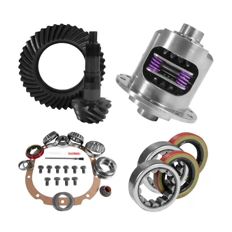 Free Shipping Yukon 8.8in Ford 3.31 Rear Ring & Pinion Install Kit 31 Spline Positraction 2.53in Axle Bearings