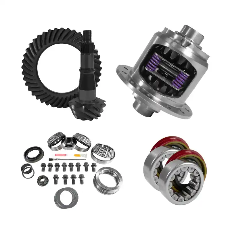 Yukon 9.5in GM 3.73 Rear Ring & Pinion Install Kit 33 Spline Positraction Axle Bearing and Seals Cheap