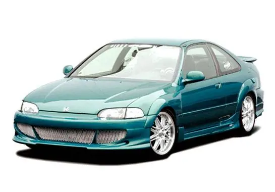 Hassle-Free Returns Honda Civic 2DR VIS Racing Bigmouth Body Kit - 4PC - With 7PC Extreme Fender Flares - 890697