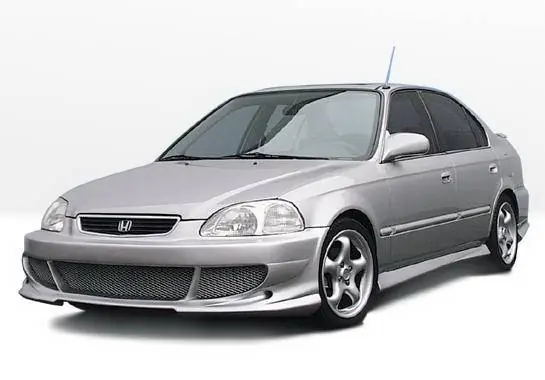 Honda Civic 2DR Wings West Bigmouth Complete Body Kit - 4PC - 890317 Top Rated