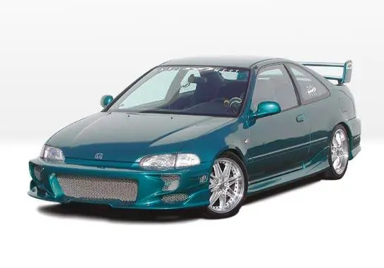 Honda Civic 2DR VIS Racing Revolver Complete Body Kit with Tuner 2 Sides & Avenger Rear - 4PC - 890638 Final Sale