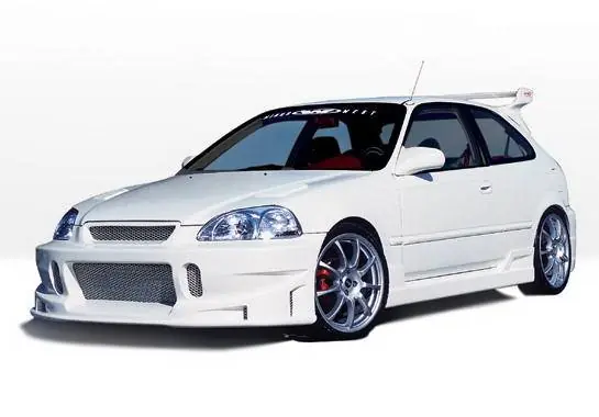 Honda Civic HB Wings West Tuner Type I Complete Body Kit - 4PC - 890503 In Demand