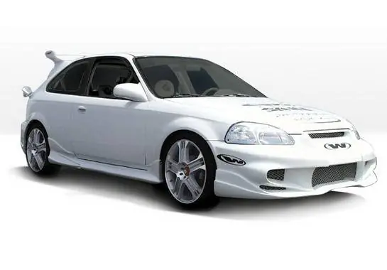 Honda Civic HB Wings West Tuner Type II Complete Body Kit - 4PC - 890509 Best Seller