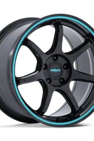 Latest Rotiform RC208 BPU Alloy Wheel 18x9.5 ET38 5x120 Gloss Black With Teal