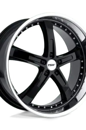 Fast Shipping TSW JARAMA Alloy Wheel 19x8 ET35 5x100 Gloss Black With Mirror Cut Lip