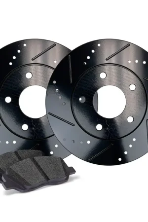 Apex One Elite Cross-Drill and Slots Brake Rotor and Friction Point Pad Kit; Front Low Price