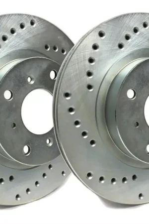 SP Performance Cross-Drilled Rotors with Silver ZRC Coating; Front Pair Trending