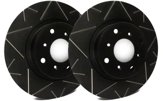 SP Performance Peak Series Slotted Rotors with Black ZRC Coating; Front Pair Special Discount
