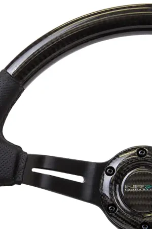 Same Day Shipping NRG Carbon Fiber Steering Wheel (350mm / 1.5in. Deep) Leather Trim w/B — PMD Premier Motoring Development