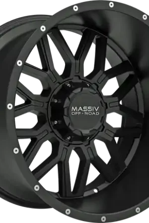 Latest MASSIV OFF-ROAD OR1 5X127/5X139.7 20x10 -18 SATIN BLACK W/ MILLED RIVETS