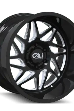 Cheap Cali Off-Road Gemini 9112 6x135 22x12-51 Gloss Black/Milled Spokes