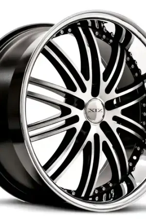Reduced Price XIX Wheels XIX 23 5x114.3 22x9 +35 Gloss Black Machined with Stainless Steel Lip