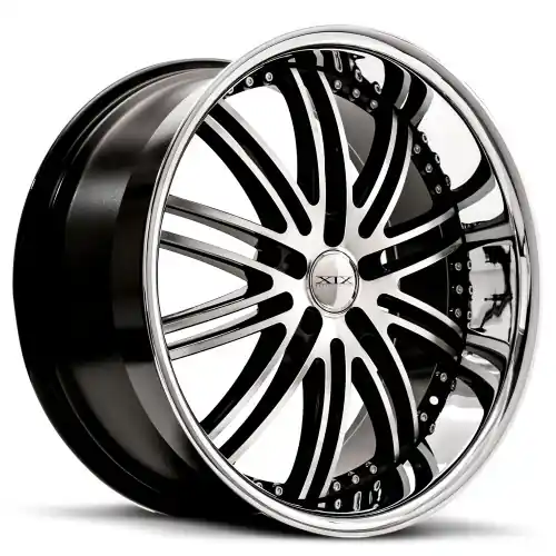 Reduced Price XIX Wheels XIX 23 5x114.3 22x9 +35 Gloss Black Machined with Stainless Steel Lip