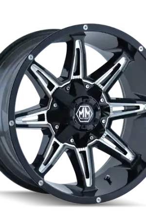 Mayhem Rampage 8090 6x135/6x139.7 20x10-25 Black/Milled Spokes Same Day Shipping