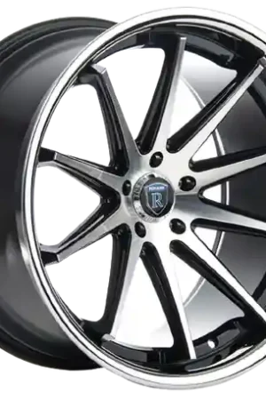 Seasonal Sale Rohana RC10 5x114.3 20x11+28 Machine Black/Chrome Lip
