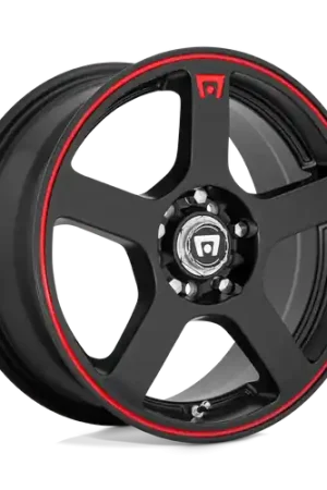 Holiday Sale Motegi MR116 FS5 5X114.3/5X120 18X8 +35 MATTE BLACK RED RACING STRIPE