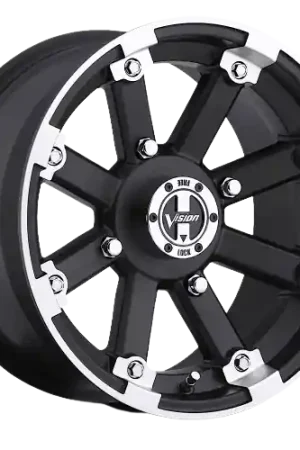 Vision ATV 393 Lock Out 4x110 15x7+2 Matte Black Machined Lip Free Shipping