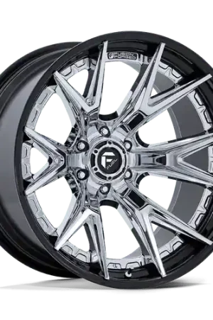 Place Order Fuel 1PC FC402 CATALYST 6X139.7 20x9 +01 CHROME WITH GLOSS BLACK LIP