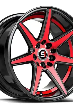 Buy Direct Spec-1 SP-73 5x112/5x114.3 18x8 +38 Gloss Black Red Machined & Undercut