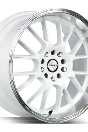 Fast Shipping Shift Crank 5x100/5x114.3 18x8.5 +30 White Polished Lip