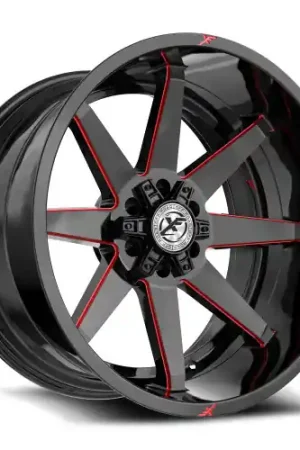 XF Off-Road XF-236 5x127/5x139.7 20x10 -24 Gloss Black & Red Milled Budget