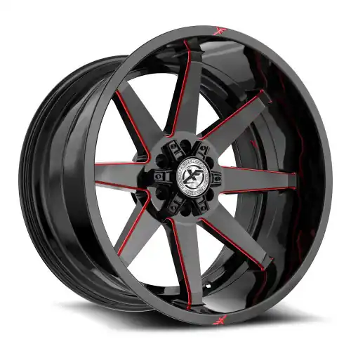 XF Off-Road XF-236 5x127/5x139.7 20x10 -24 Gloss Black & Red Milled Budget