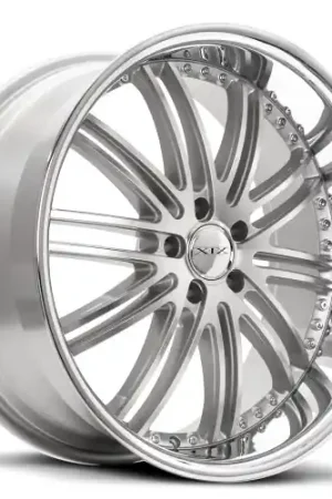 Low Price XIX Wheels XIX 23 5x112 22x10.5 +38 Silver Machined with Stainless Steel Lip