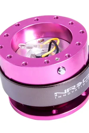 Buy Today NRG Innovations 2.0 Steering Wheel Hub Quick Release; Pink with Titanium Ring