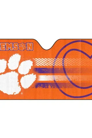 Brand New Windshield Sun Shade with Clemson University Logo; Orange