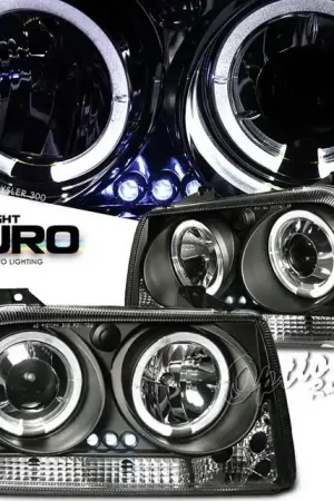 Chrysler 300 Option Racing Projector Headlights - Black with Halo - 11-16278 High Quality