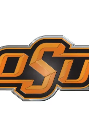 Certified Oklahoma State University Embossed Emblem; Orange and Black