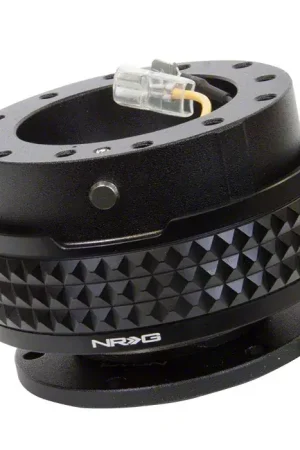 NRG Innovations Steering Wheel Hub Quick Release; Black with Black Pyramid Ring Premium