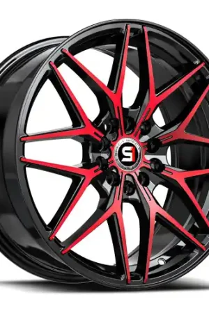 Spec-1 SP-60 5x114.3/5x120 17x7.5 +42 Gloss Black & Red Machined Markdown