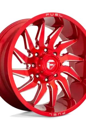 Fuel 1PC D745 SABER 6X139.7 22X12 -44 CANDY RED MILLED Wholesale