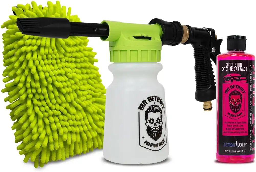 Hot Deal Car Wash Kit w\\/Blaster, 16oz Car Soap, Double Noodle Wash Mitt