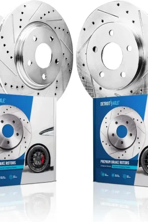 4pc Front & Rear Drilled and Slotted Brake Rotors Kit Grab Now