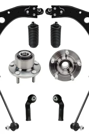 12pc Front Wheel Hub and Bearings Control Arms Sway Bar Links Suspension Kit Affordable