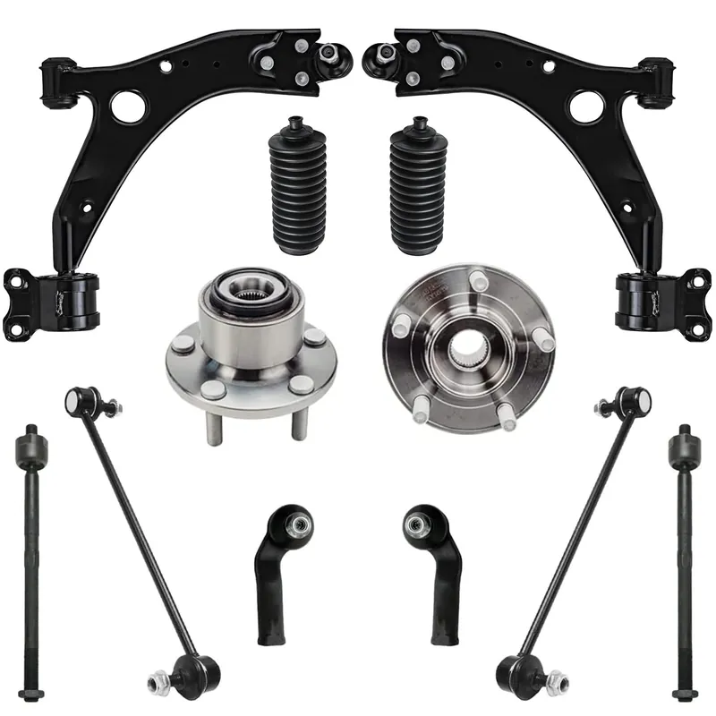 12pc Front Wheel Hub and Bearings Control Arms Sway Bar Links Suspension Kit Affordable