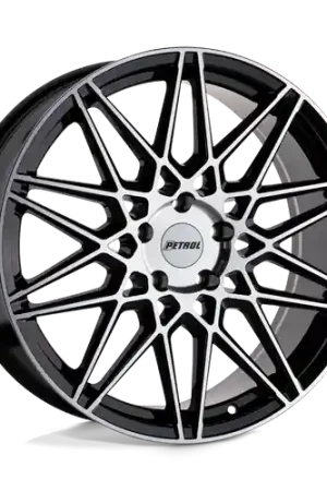 Fan Favorite Petrol P3C 5X120 20X8.5 +35 GLOSS BLACK W/ MACHINED FACE