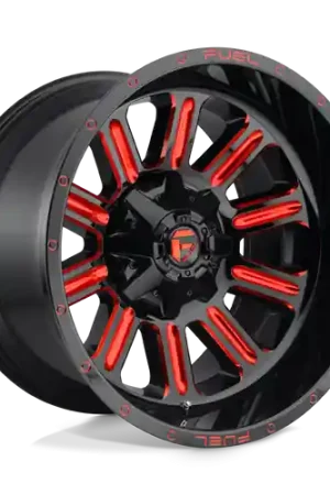 Time-Limited Fuel 1PC D621 HARDLINE 8X165.1 20X10 -18 GLOSS BLACK RED TINTED CLEAR