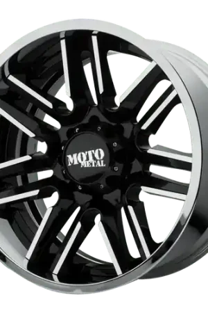 Moto Metal MO202 5X127 22X10 -18 GLOSS BLACK MACHINED CENTER CHROME LIP Buy Online