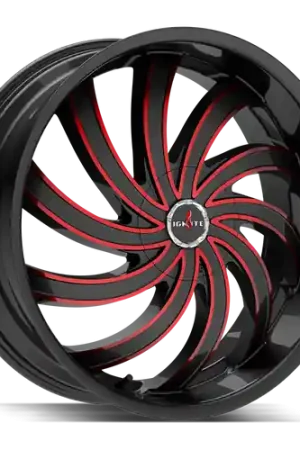 Ignite Flame 5x115/5x120 22x9.5 +15 Gloss Black Candy Red Milled Get Yours