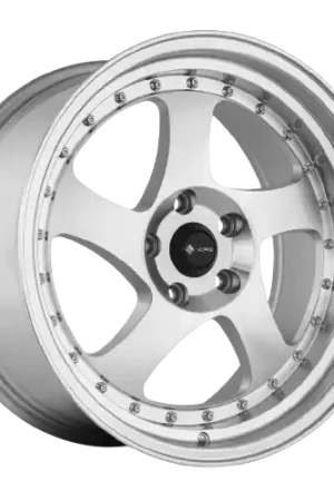 Vors VR2 5x114.3 18x9 +35 Silver Machine Face Lip Chrome Rivet Same Day Shipping