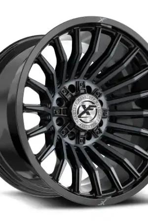 Certified XF Off-Road XF-231 8x165.1/8x180 24x14 -76 Gloss Black & Machined Titanium Double Dark Tint