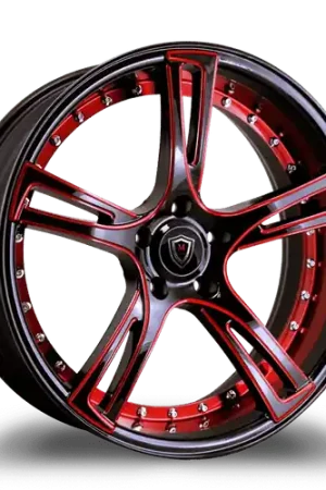 Popular MARQUEE WHEELS M3247 5x114.3 22x9+35 BLACK / RED MILLING