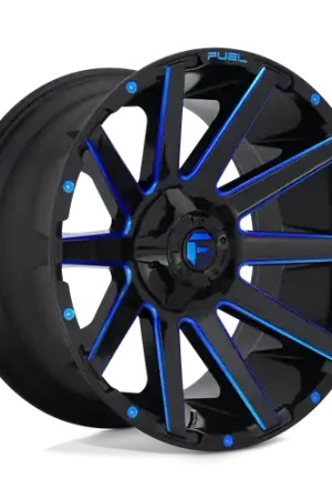Clearance Fuel 1PC D644 CONTRA 8X180 20X9 +20 GLOSS BLACK BLUE TINTED CLEAR