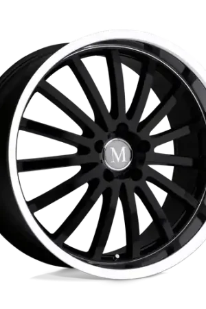 Mandrus MILLENIUM 5X112 20X8.5 +35 GLOSS BLACK W/ MIRROR CUT LIP Modern