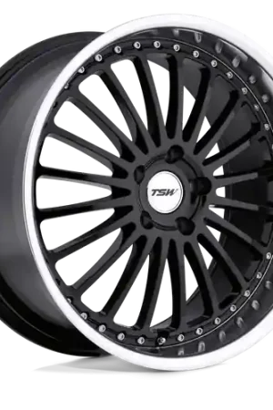 TSW SILVERSTONE 5X114.3 19X9.5 +40 GLOSS BLACK W/ MIRROR CUT LIP Fast Shipping