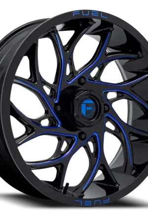 Fuel D778 Runner Atv Utv Wheel 20x7 4x156 Gloss Black Milled With Candy Blue Tint 13mm - FREE T-SHIRT INCLUDED! Discount